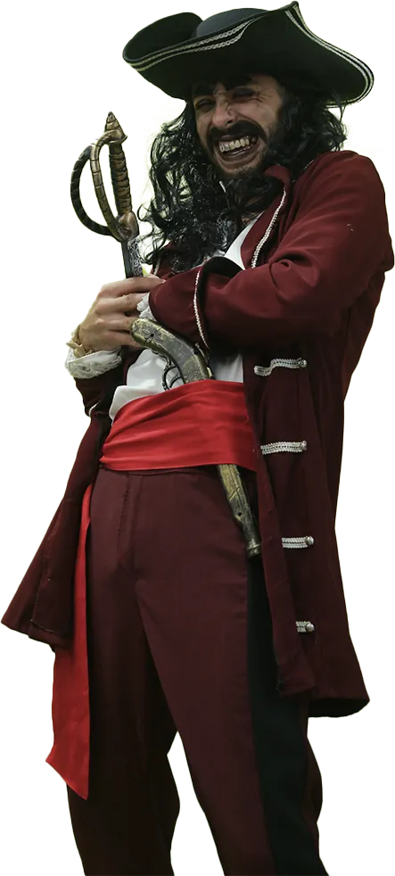 Capitão pirata da tripulação da Aventura Pirata